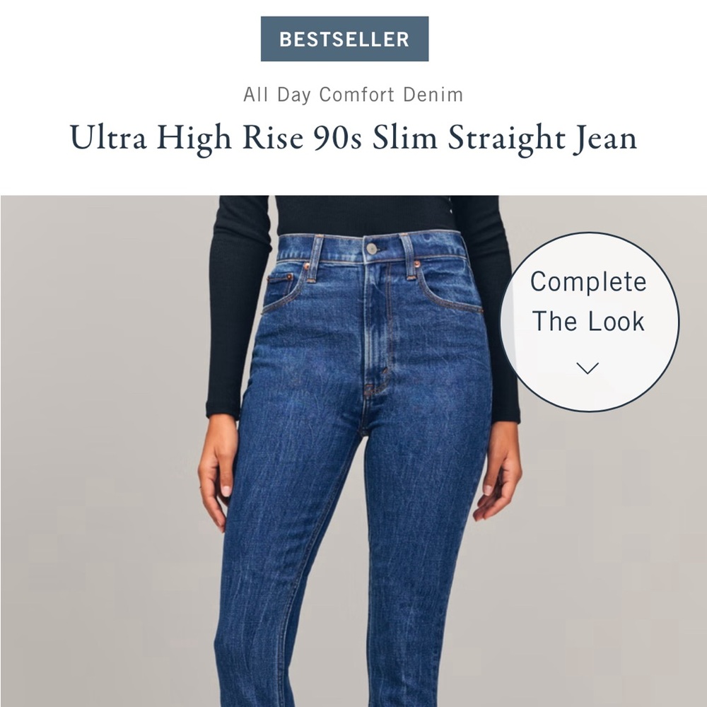 Abercrombie 90s Slim Straight Ultra High Rise Jeans